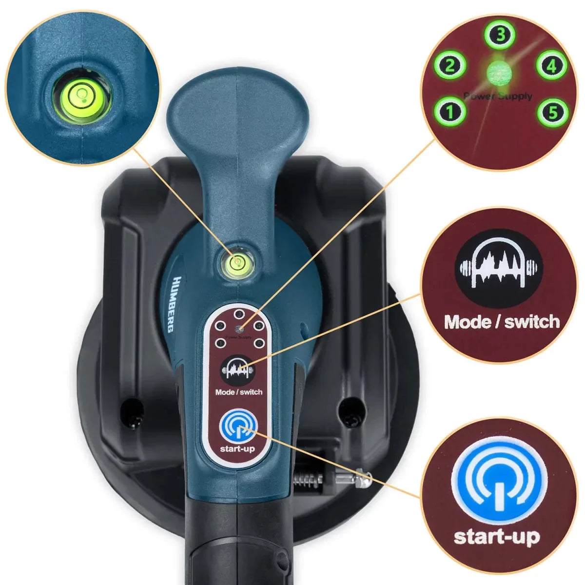 Vibrator Profesional cu ventuza pentru gresie si fainta 21V 2 baterii
