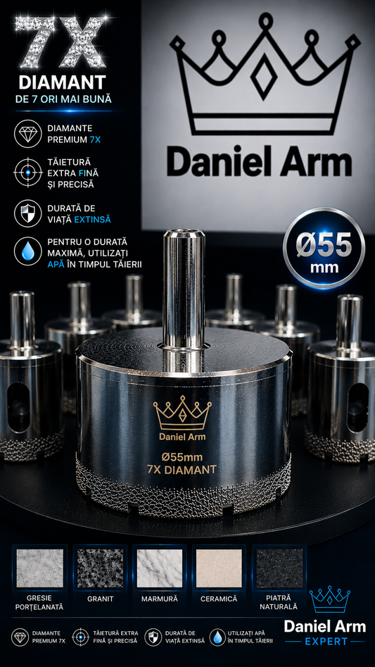 Carotă Diamantată Brazată 55 mm pentru autofiletanta Daniel Arm