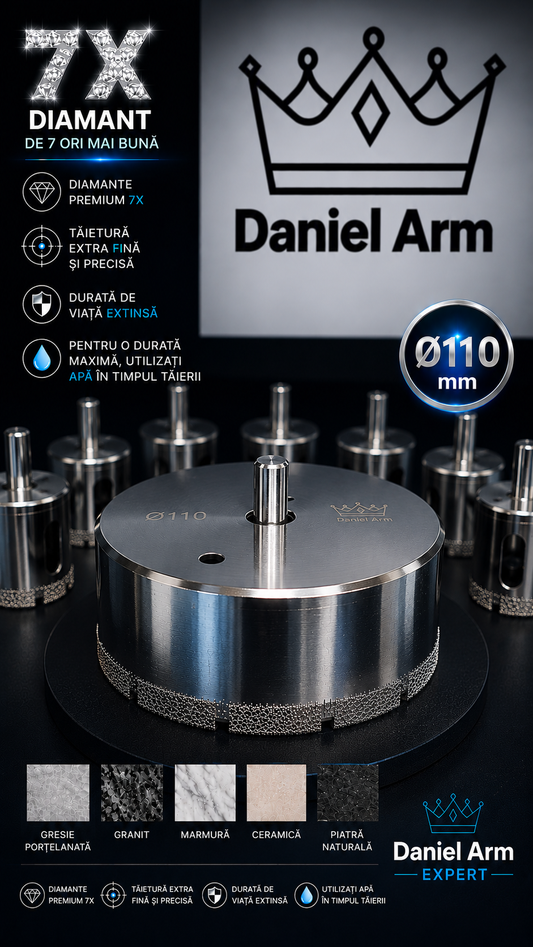 Carotă Diamantată Brazată 110 mm  pentru autofiletanta Daniel Arm
