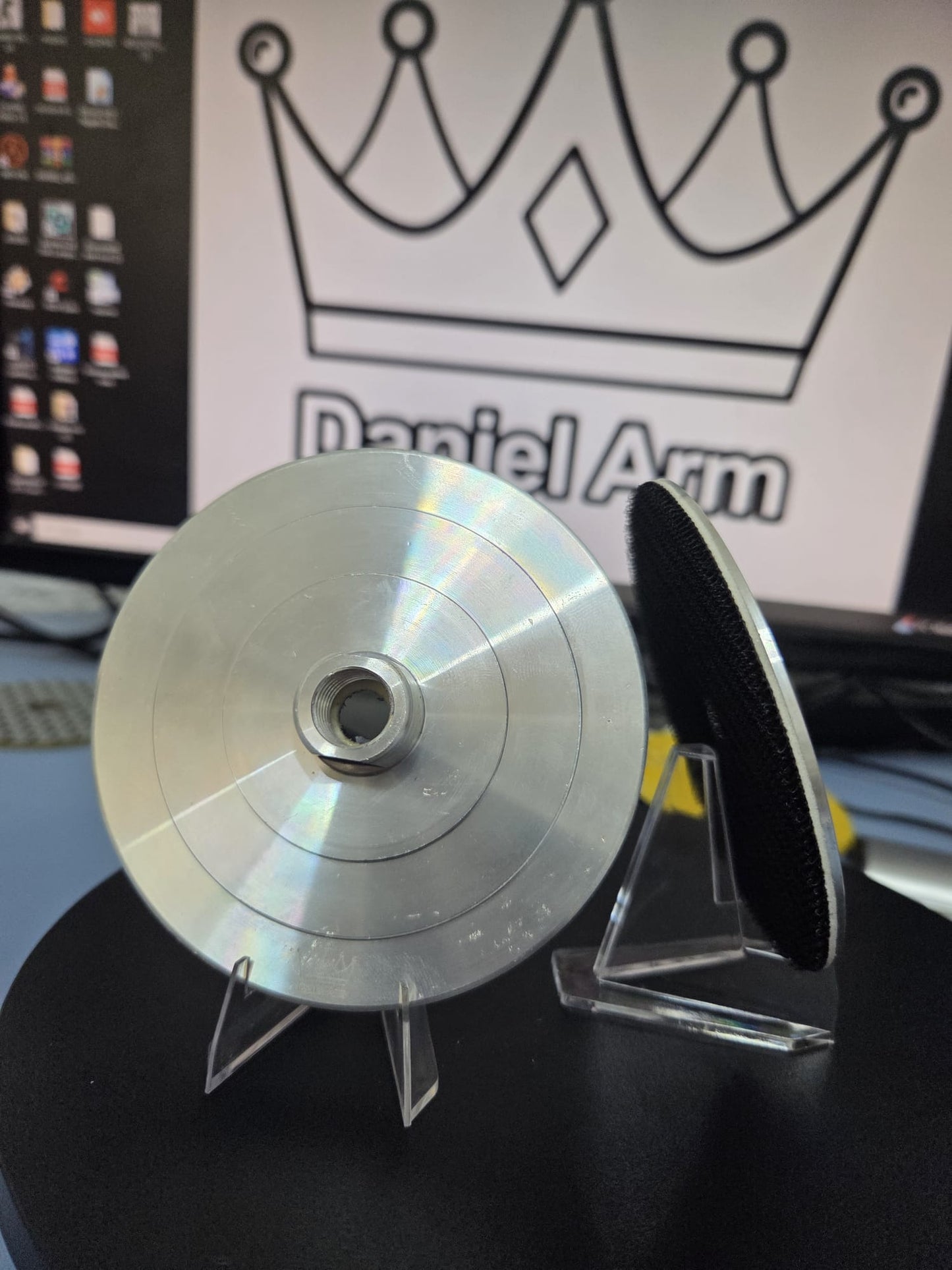 Pad suport profesional Ø100 mm aluminiu slim cu filet M14 pentru polizor unghiular