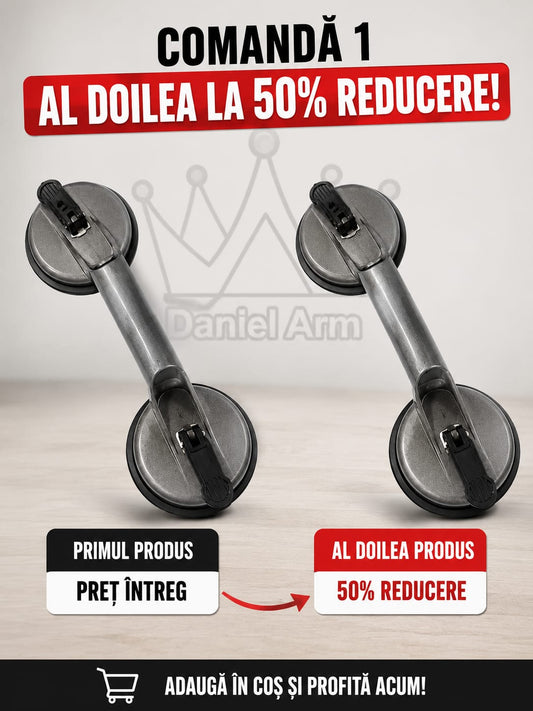 2 Ventuze duble din aluminiu pentru gresie si faianta 1+1 la 50% reducere